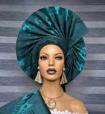 Traditional Sierra Leonean gele headwrap styled contemporary